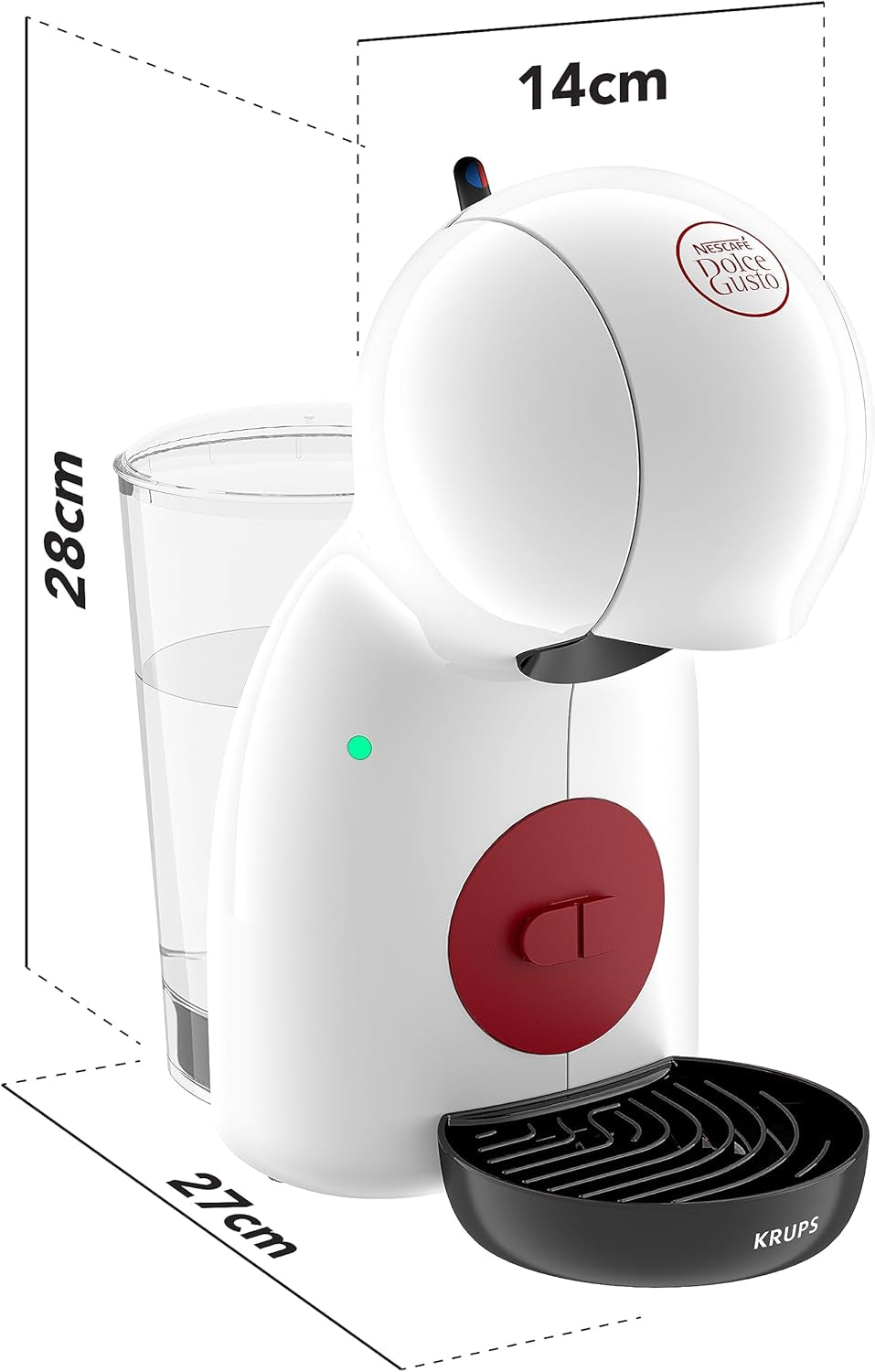 Manuel espressomaskine med NESCAFÉ DOLCE GUSTO PICCOLO XS kapsler fra KRUPS, hvid