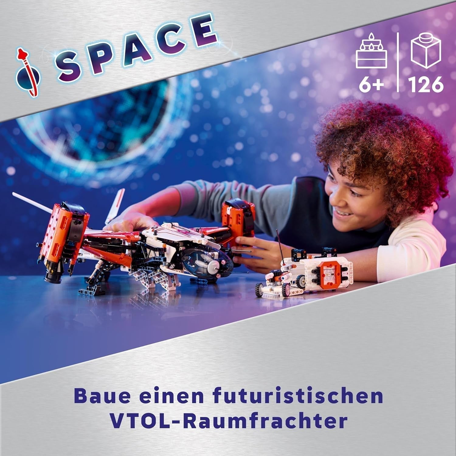 LEGO Technic Vtol Space Transporter LT81, Rumbyggesæt, Rumlegetøj, Rumskib, Mini Rover Legesæt, Gave til drenge og piger over 10 år 42181 Byggesæt Besuche den LEGO-Store