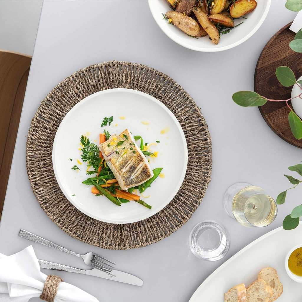 Villeroy & Boch - Artesano 6-delt porcelænssæt til 2, hvidt, tåler opvaskemaskine, mikrobølgeovn, bestiksæt, tallerkensæt, middagstallerkener, morgenmadstallerkener, middagstallerkener, premium porcelæn