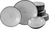 CreaTable, 23964, Serie Malmö, 18-teiliges Geschirrset for 6 Personen, Teller Set fra Steinzeug, spülmaschinen- og mikrowellengeeignet, Qualitätsproduktion