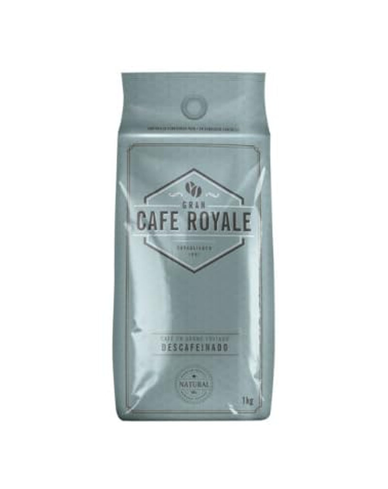 Gran Café Royale koffeinfri - 100 % brændt kaffe - 1 kg bønner eller malet - Økonomipakke 10 kg (10 x 1 kg)