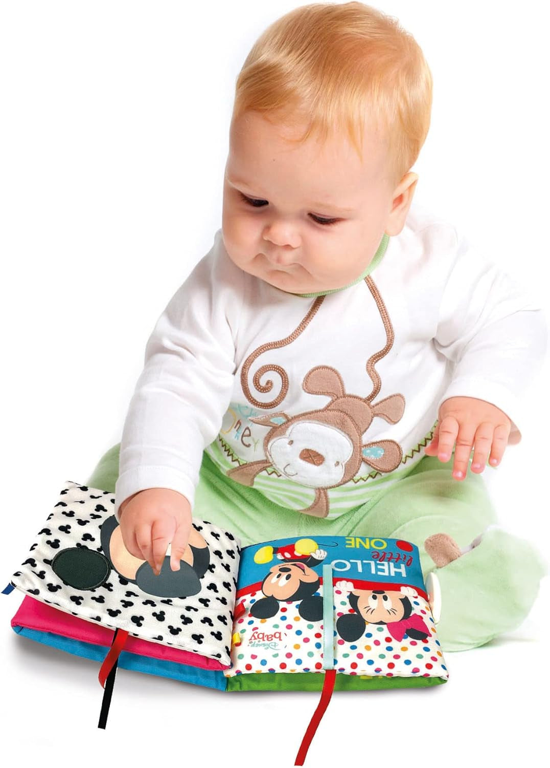 Clementoni 17721 Disney Baby - stofbog, alsidigt babyrejselegetøj, knitrende og knirkende billedbog til nyfødte fra 0 måneder Babylegetøj Naty Shop