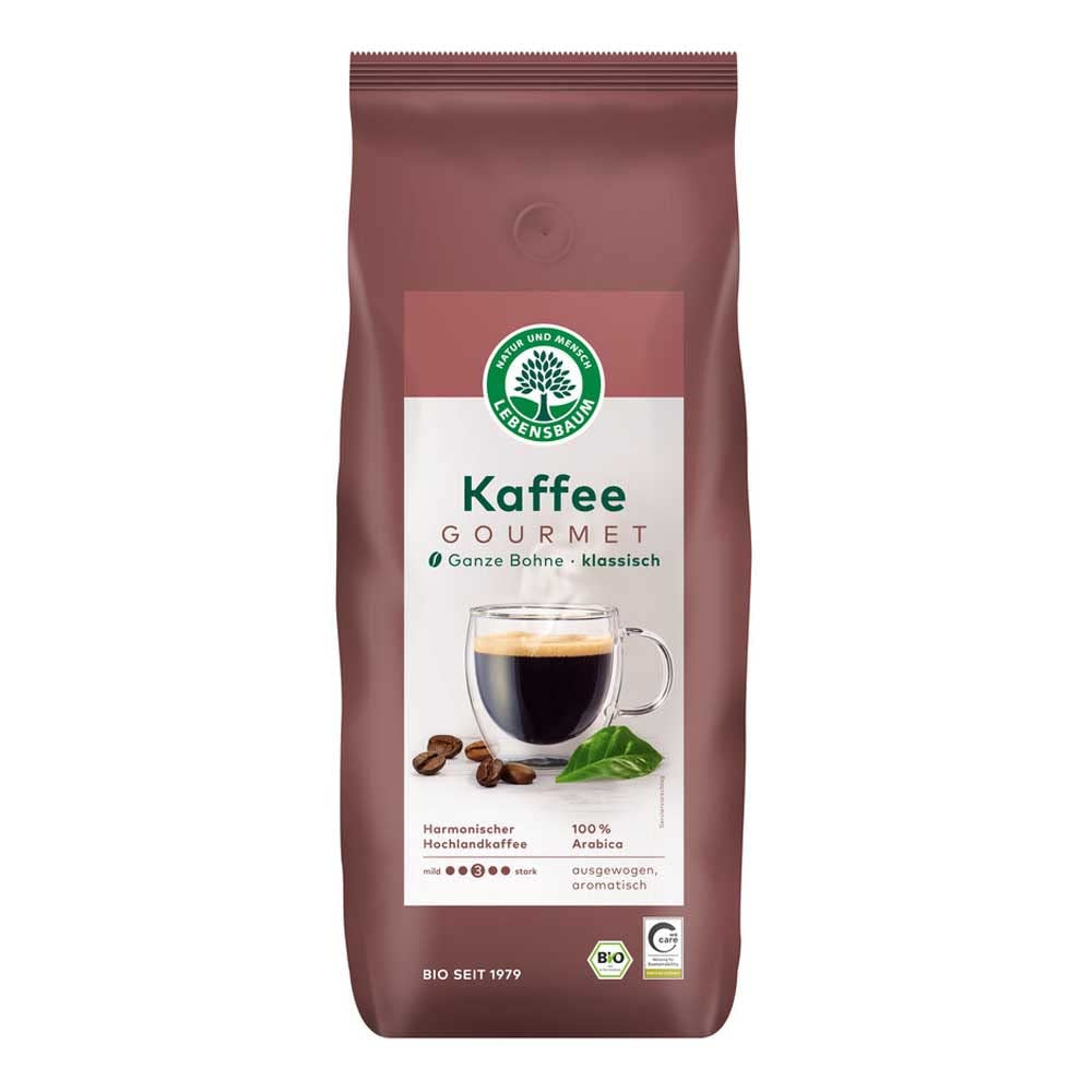 Lebensbaum - Gourmetkaffe, klassisk, hele bønne - 1000 g - Pakke med 4