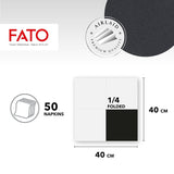 Fato - Tørre papirservietter, Airlaid, stofeffekt, pakke med 50 servietter, størrelse 40X40 foldet i 4, farve sort
