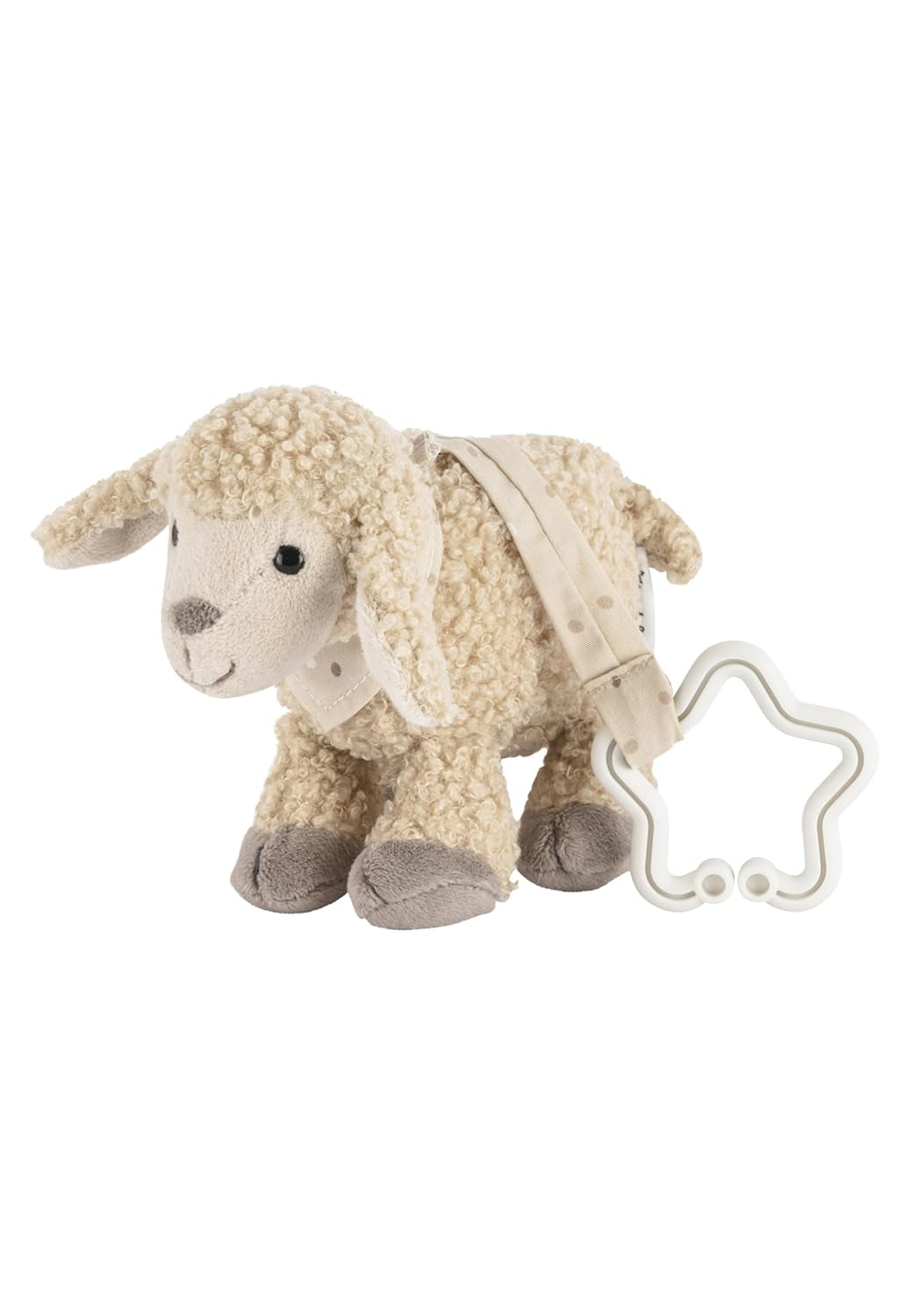 Sterntaler Flocke Fåelegetøjsvedhæng - Blødt stof Klapvognslegetøj - Babyhængelegetøj - Sandfarve Stjerneformet ophæng Legebuevedhæng Bebe Toys Naty Shop