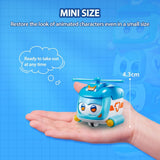 Super Wings Super Pets 4 STK Shine, Golden Boy, Jerome, Ellie Skiftbart ansigtsudtryk Lyneffekt Bærbart legetøj til 3 4 5 6 7 8 år gammel dreng Pige 2 tommer actionfigurer Naty Shop