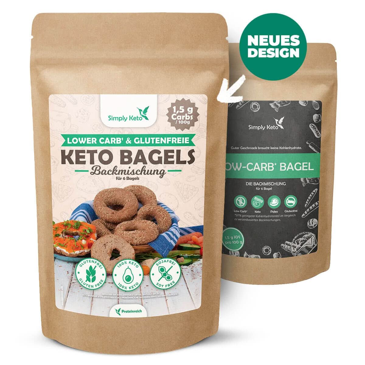 Simply Keto Lower Carb* Bagel Bage Mix til Lower Carb* og ketogen diæt - laktose- og glutenfri - 335 gram Naty Shop Kitchen