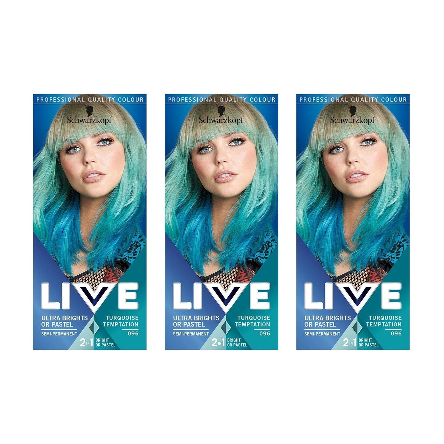 Live Ultra Bright eller Pastel rødt hårfarve 3 stykker semi-permanent farve Holder op til 15 vaske - 092 Pillar Box Rødt hårfarve Naty Shop Temptation Turkis 150 Ml (1 pakke)