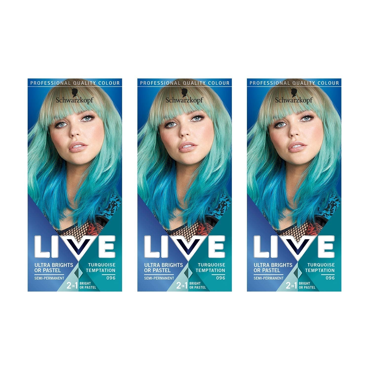 Live Ultra Bright eller Pastel rødt hårfarve 3 stykker semi-permanent farve Holder op til 15 vaske - 092 Pillar Box Rødt hårfarve Naty Shop Temptation Turkis 150 Ml (1 pakke)