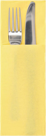 50 poser bestikservietter 'DAILY Collection' 48 Cm X 30 Cm gul med fold til bestik