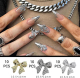 30 stk metal neglesløjfer, guld sølvgrå sløjfer, negletilbehør, negledekorationer til kvinder og piger, nail art design