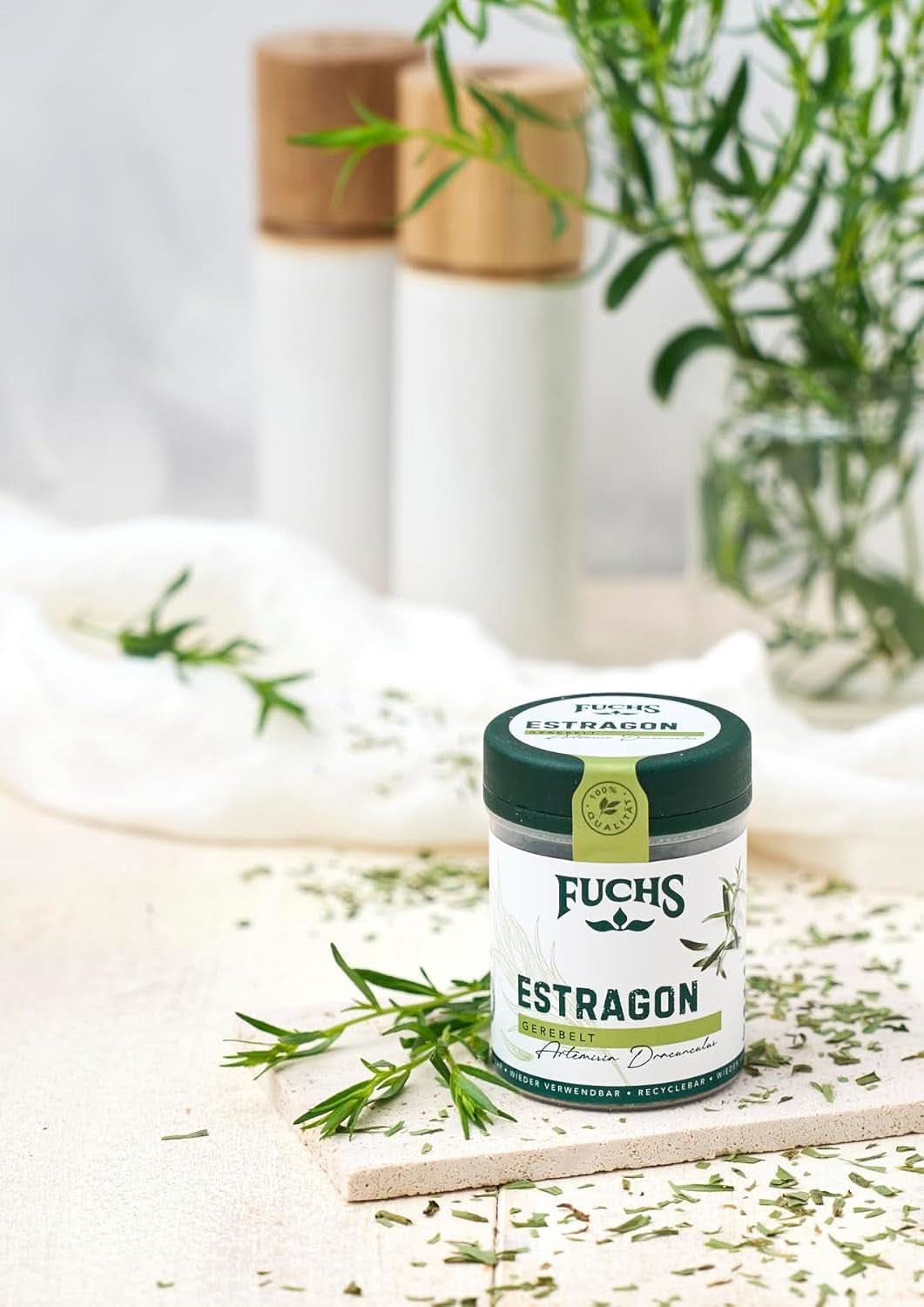 Fuchs, estragon, franske krydderurter til raffinering af salater eller Hollandaise sauce, 10 gram Condimente Naty Shop