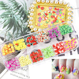 4 Sæt Nagel Obst Scheiben, Basicon Niedliche Obst Polymer Scheiben Obst Scheibe Nail Nagel 3D Obstscheibe Nail Art Slice Für DIY Liefert Maniküre Dekoration Schleim Zubehör Nageldekorationen, 4 Stile