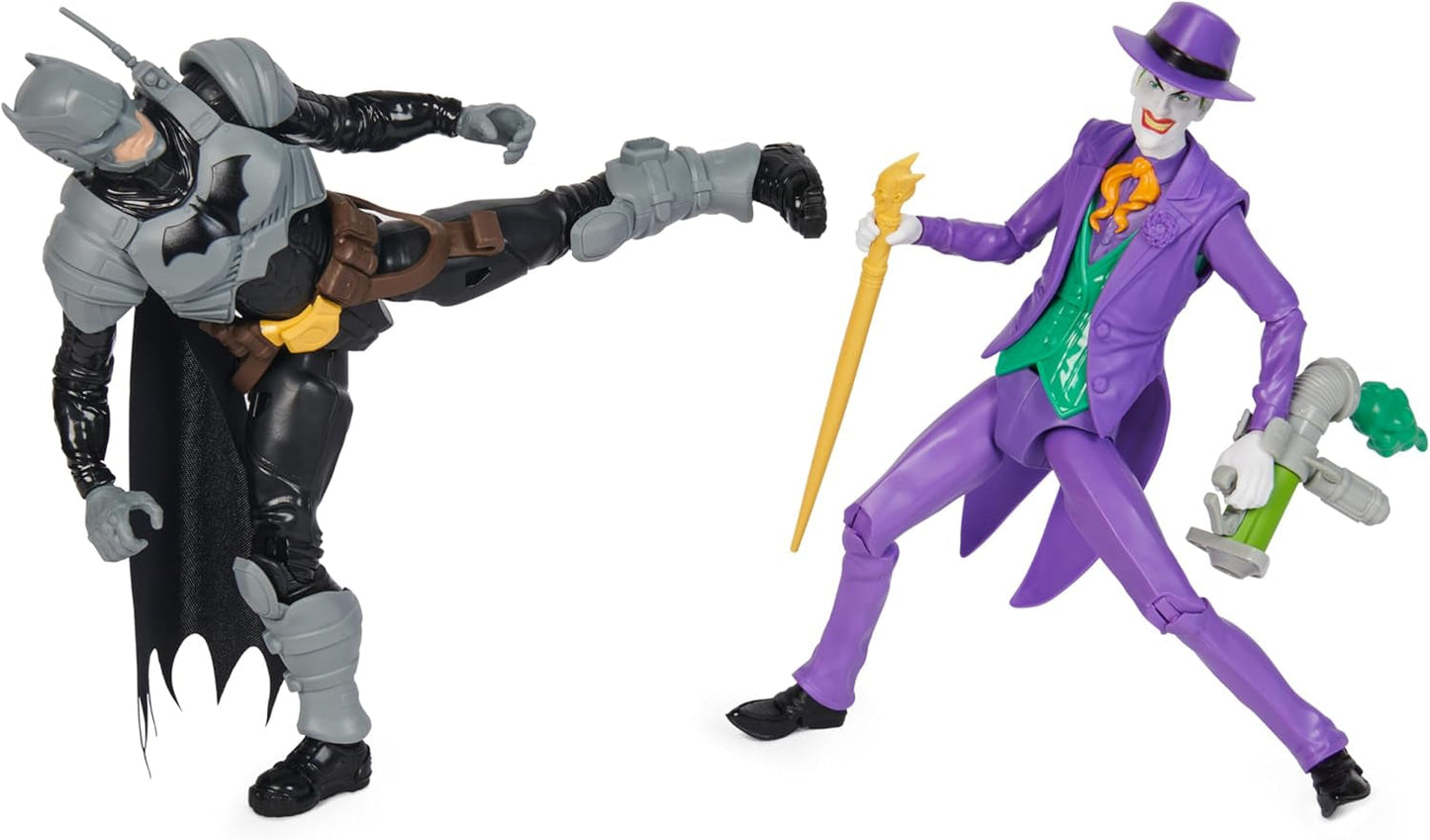 DC Batman Adventures Batman Vs the Joker actionfigursæt, 30 cm - 2 fuldt bevægelige figurer med 12 gear til spændende rollespil, legetøj til 4+ børn Actionfigurer Naty Shop
