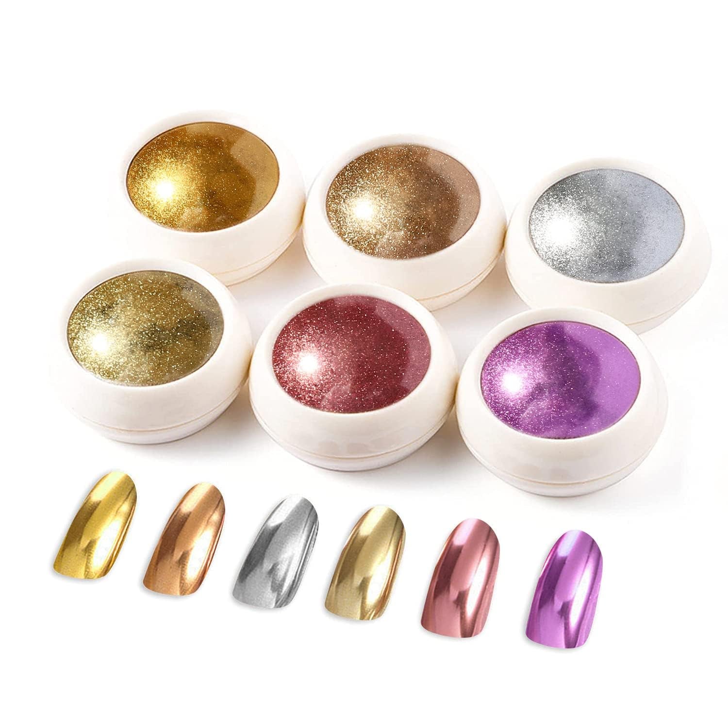 BISHENGYF Rose Gold Chrome Nail PowderNeue Upgrade Grosse Kapazitä Chrom PulverSuper-Spiegeleffekt Metall Mirror Chrome Powder – Neon Glassy Pearl Effect Glitter Nagelkunst Pulver Für DIY Salon