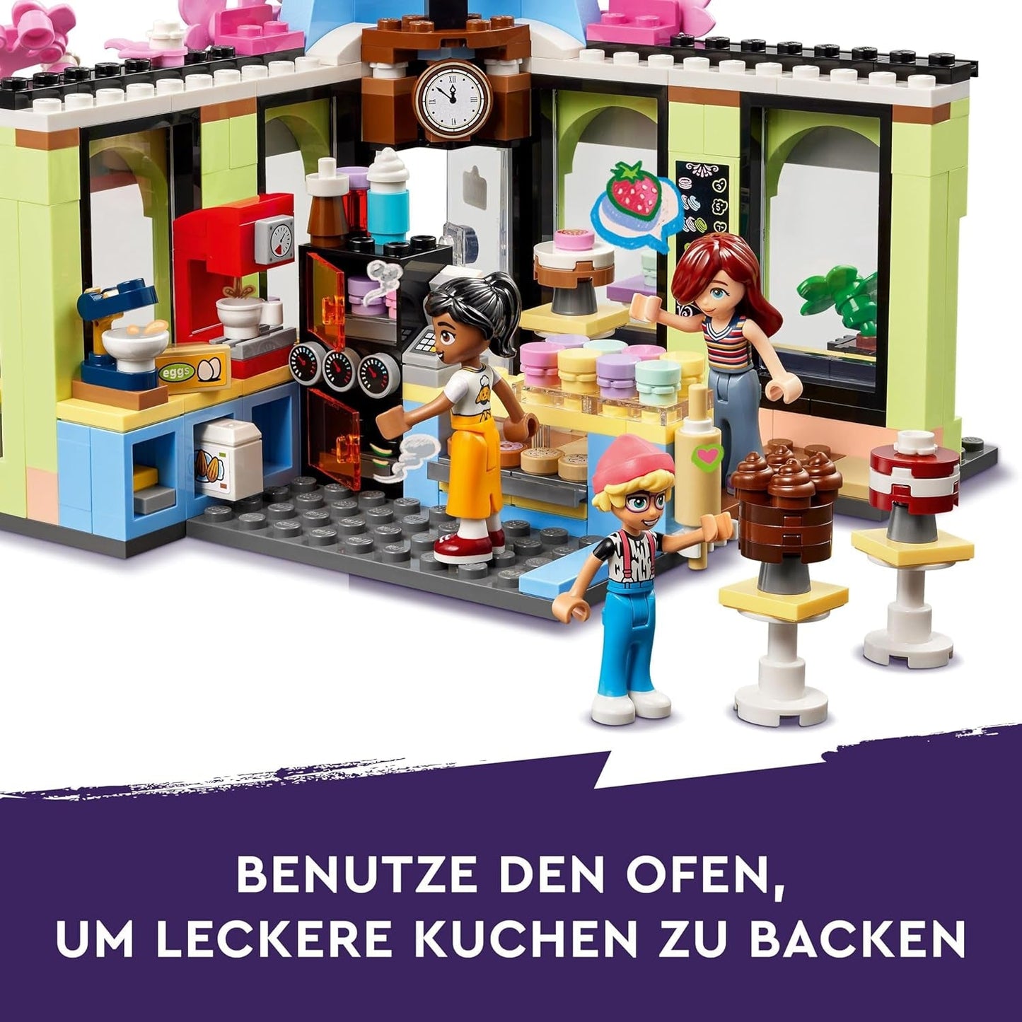 LEGO Friends Heartlake City Café, legetøj til børn, legetøjsbageri, gaveidé til piger og drenge 6+, sæt med 3 legefigurer og hundefigur 42618 Byggesæt Besuche den LEGO-Store