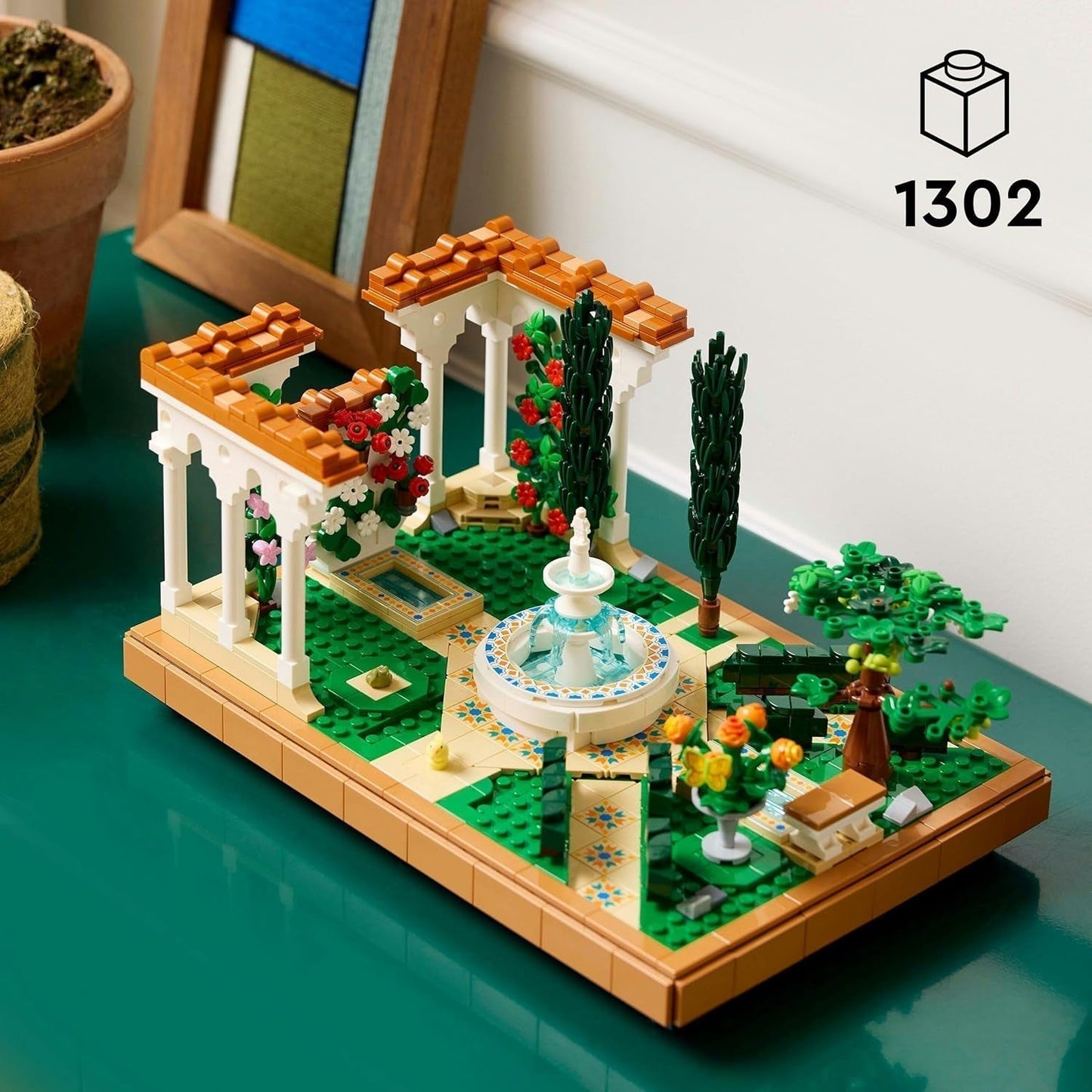 LEGO Icons Fountain Garden - Miniature byggesæt til voksne med blade, cypresser, træer, vinstokke, blomster - Kreativ fødselsdagsgave idé, housewarming gave til kvinder, mænd - 10359 Byggesæt Beuche den LEGO-Store