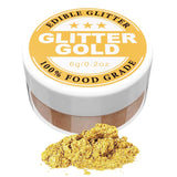 Spiselig glitter - 6G madfarvepulver til chokolade, jordbær, muffins, kager, fondant (guld)