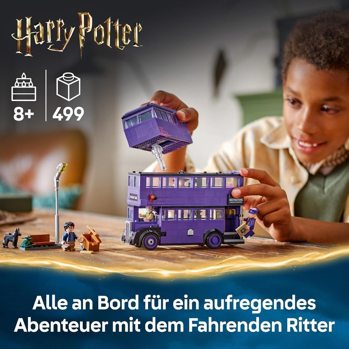 LEGO Harry Potter Adventures With The Travelling Knight Byggesæt 5 minifigurer inklusive Ernie Prang, Stan Shunpike & Padfoot Bus Legetøj til Wizarding World Fans Drenge og piger 8 år 76446 Byggesæt Beuche den LEGO-Store