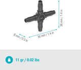 Gardena Micro-Drip-System - Krydstilslutning 4,6 mm (3/16 tommer): Tilbehør til grenfordeling og drypledninger, knækfri installation med nem og fleksibel forbindelsesteknologi (13214-20)