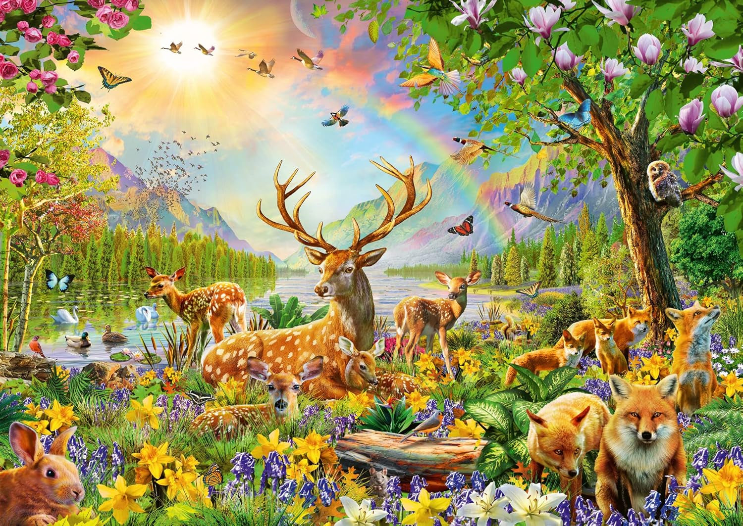 Ravensburger puslespil til børn - 13352 Graceful Deer Family - 200 brikker puslespil til børn fra 8 år og opefter Naty Shop