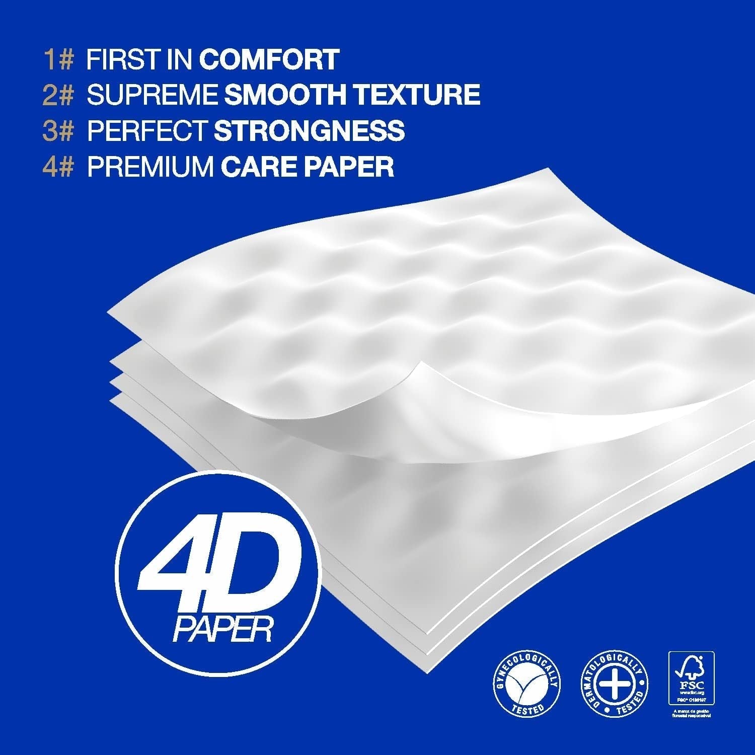Renova Renova Divine Perfection toiletpapir, 42 ruller, premium toiletpapir, 4-lags, ultrablødt, ekstra styrke, tykt, blødt og absorberende, Fsc-certificeret papir, 4400G