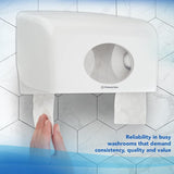 Scott® Essentialtm 8519 toiletpapir 2-lags hvidt Fsc-certificeret genbrugsfiber toiletpapir 64 ruller X 350 ark (i alt 22.400 ark)