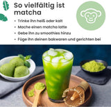 Purechimp Matcha-pulver af ceremoniel kvalitet 50 g. 100% ren skyggedyrket tepulver til lattes, infusioner og opskrifter. Genanvendelig krukke. Rig på antioxidanter.