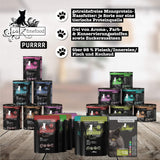 Våd kattefoder Catz Finefood Purrrr med monoprotein og laks nr. 105, til katte med følsom fordøjelse, 16 x 80 g