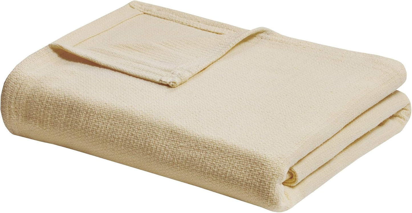Madison Park Freshspun Wicker Twin Grå Bomuldstæppe Senge og dyner Madison Park King Gul