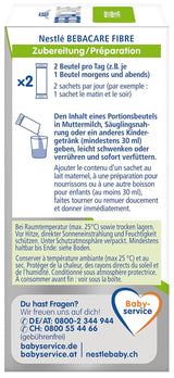 BEBACARE FIBER glutenfri kosttilskud til skånsom fordøjelse, kosttilskud til babyer fra fødslen og små børn, 1x (20 x 2,2g)