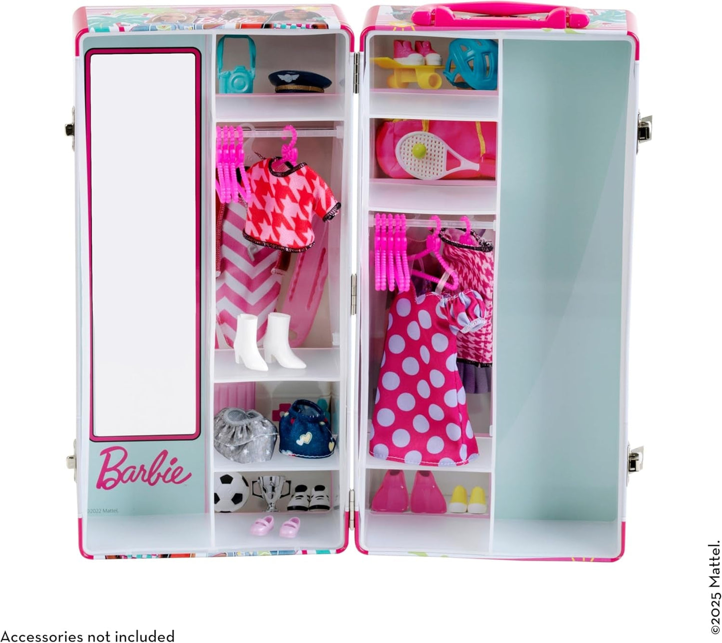 Theo Klein 5801 Barbie-garderobe med tøjstænger og -rum, legetøj fra 3 år og opefter, inkluderer tilbehør, flerfarvet