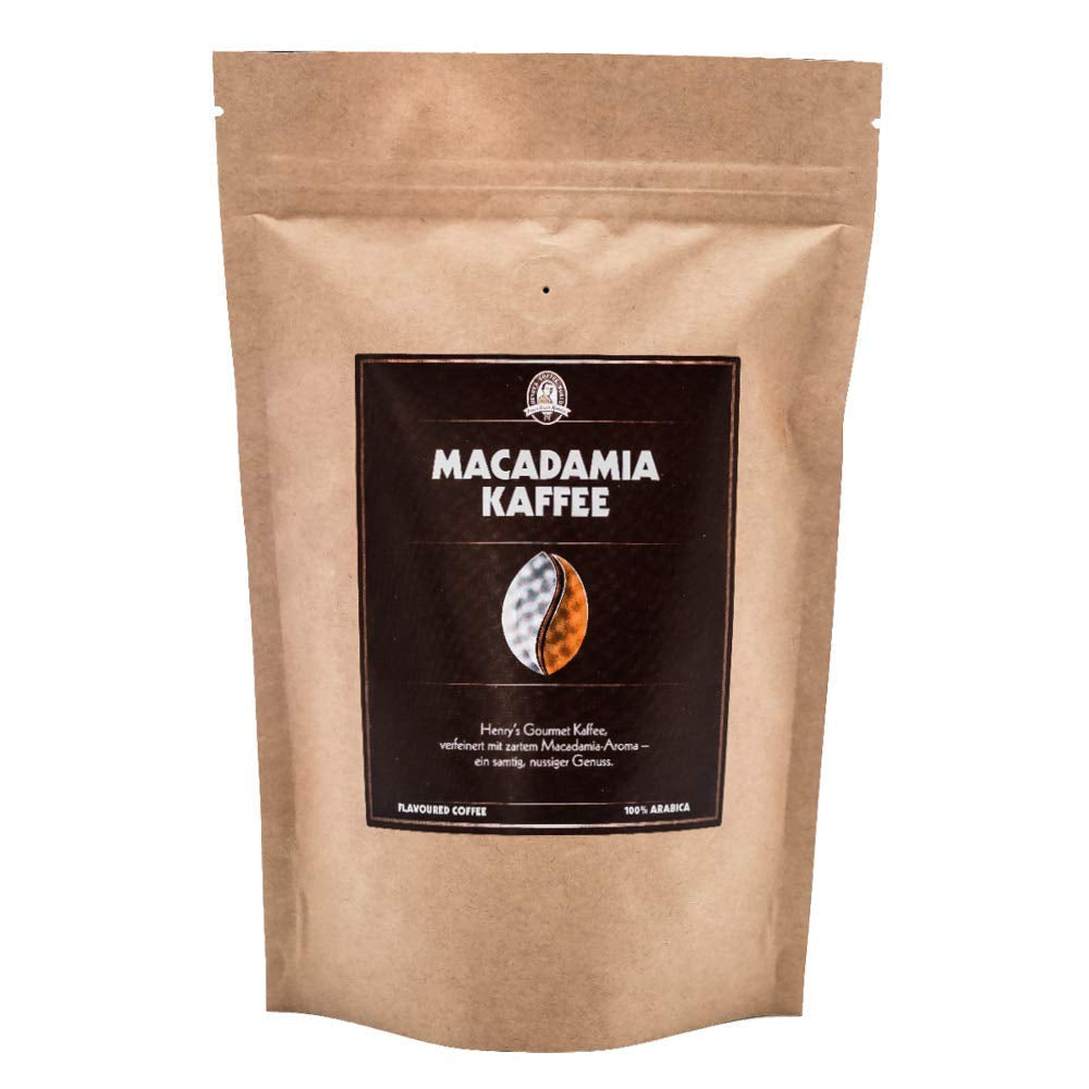 Henry's Macadamia Coffee 1000g - vores raffinerede gourmetkaffe med de fineste smagsvarianter - håndværksristet - premium kaffebønner