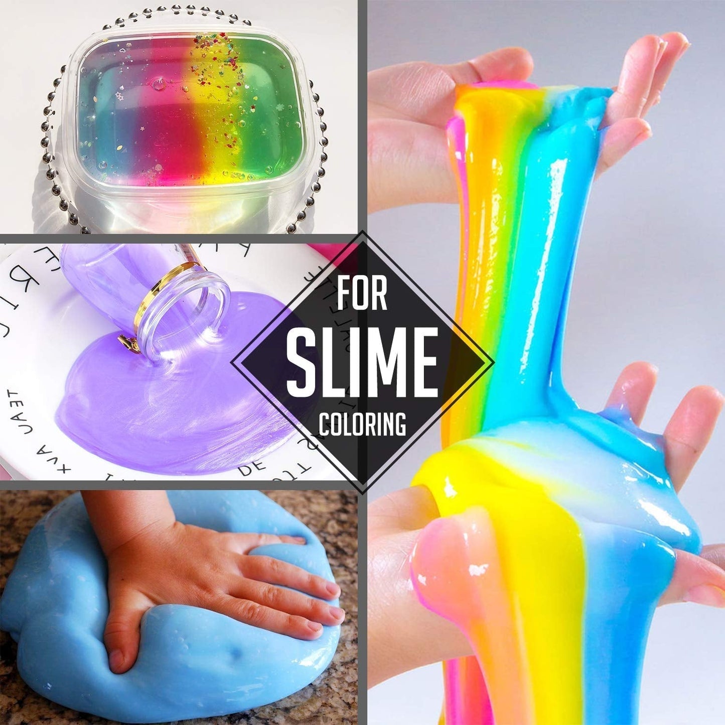 Madfarve - 24 levende madfarvestoffer til bagning, kagepynt, glasur, småkager, fondant og macarons - Flydende madfarve til sæbefremstilling og håndværk - 24 x 6 ml