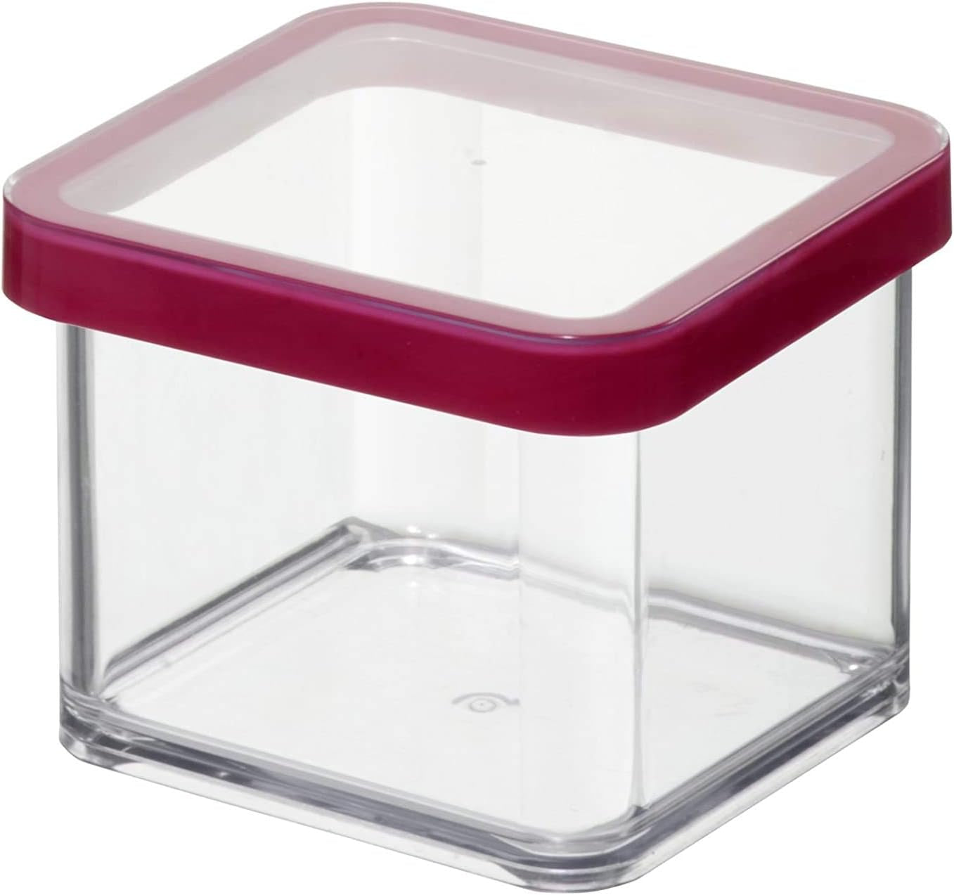 Rotho Loftsæt med 5 opbevaringskrukker med låg, forskellige størrelser, BPA fri madplast (PP), gennemsigtig/rød, (21,4 x 21,4 x 23,5 cm) Naty Shop madopbevaringsbokse 0,5 l kvadratisk