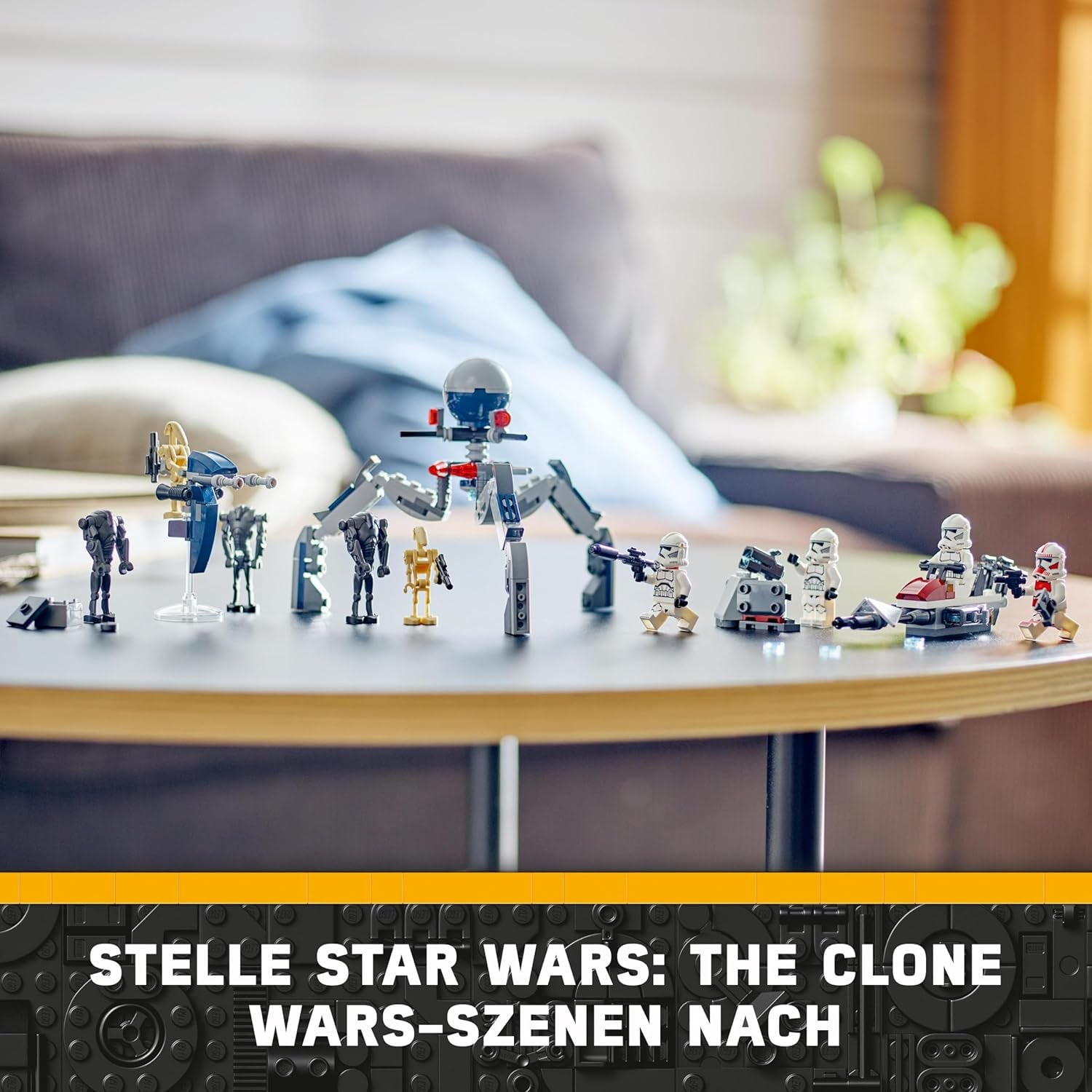 LEGO Star Wars 75372 Clone Trooper & Battle Droid Battle Pack, inkl. 4 minifigurer, 5 droider og speeder motorcykel med skydespil - Byggelegetøj til drenge og piger på 7+ Byggesæt Besuche den LEGO-Store