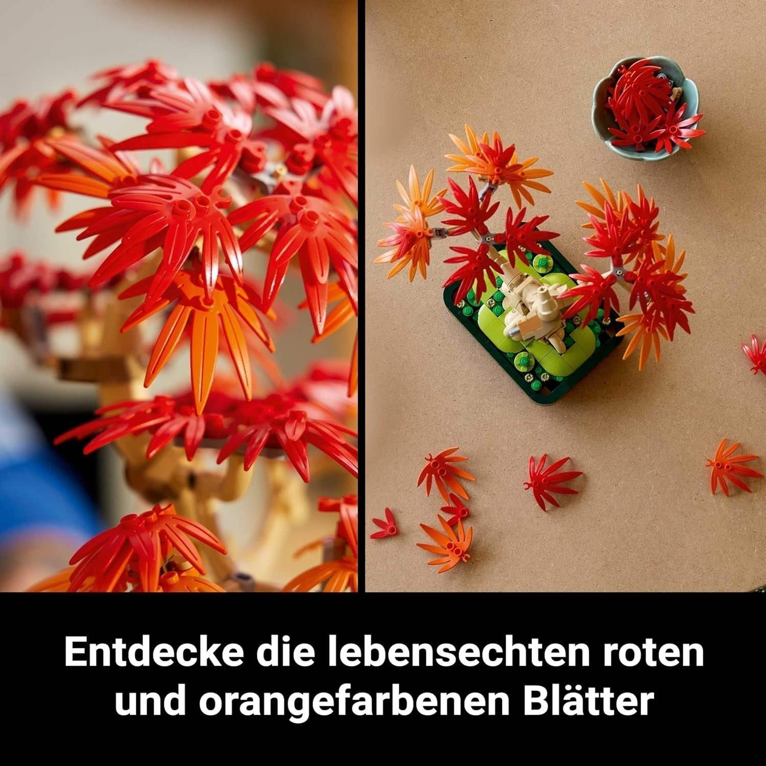 LEGO Botanicals japansk rød ahorn - Bonsai træ - Kunstigt plantesæt med røde og orange blade, plus skål - Indretning til hjemmet - Gaveidé til voksne - 10348 Byggesæt Besuche den LEGO-Store