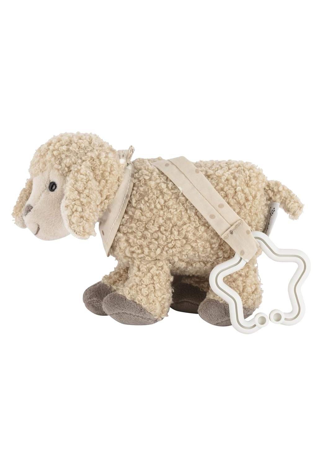 Sterntaler Flocke Fåelegetøjsvedhæng - Blødt stof Klapvognslegetøj - Babyhængelegetøj - Sandfarve Stjerneformet ophæng Legebuevedhæng Bebe Toys Naty Shop