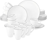 Seltmann Weiden - Lido Black Line - 36-delt servicesæt - porcelæn (inklusive 6 kaffekrus)