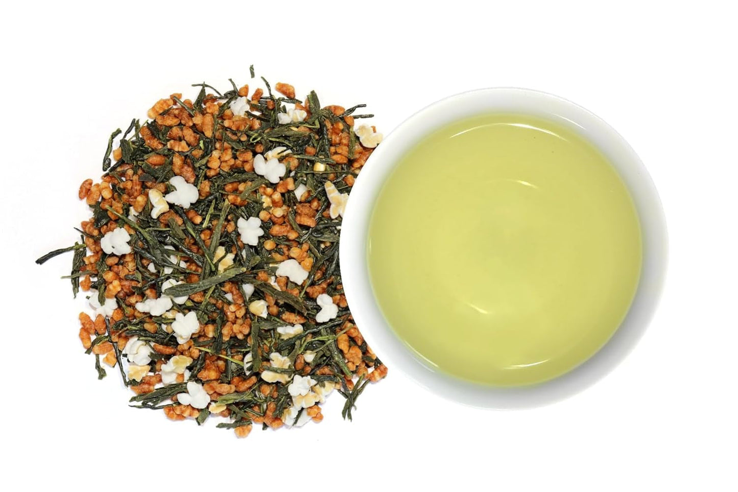 Genmaicha japansk grøn te med ristede ris, 50% Kagoshima Sencha, Premium løs grøn te, traditionel blanding, ingen tilsat smag, 100g | Wondertea Japansk grøn te Genmaicha