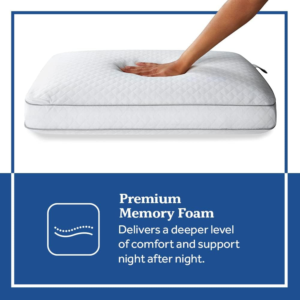 Sealy Essentials Memory Foam Pillow Standard White 2 Piece Naty Shop Standard Puder