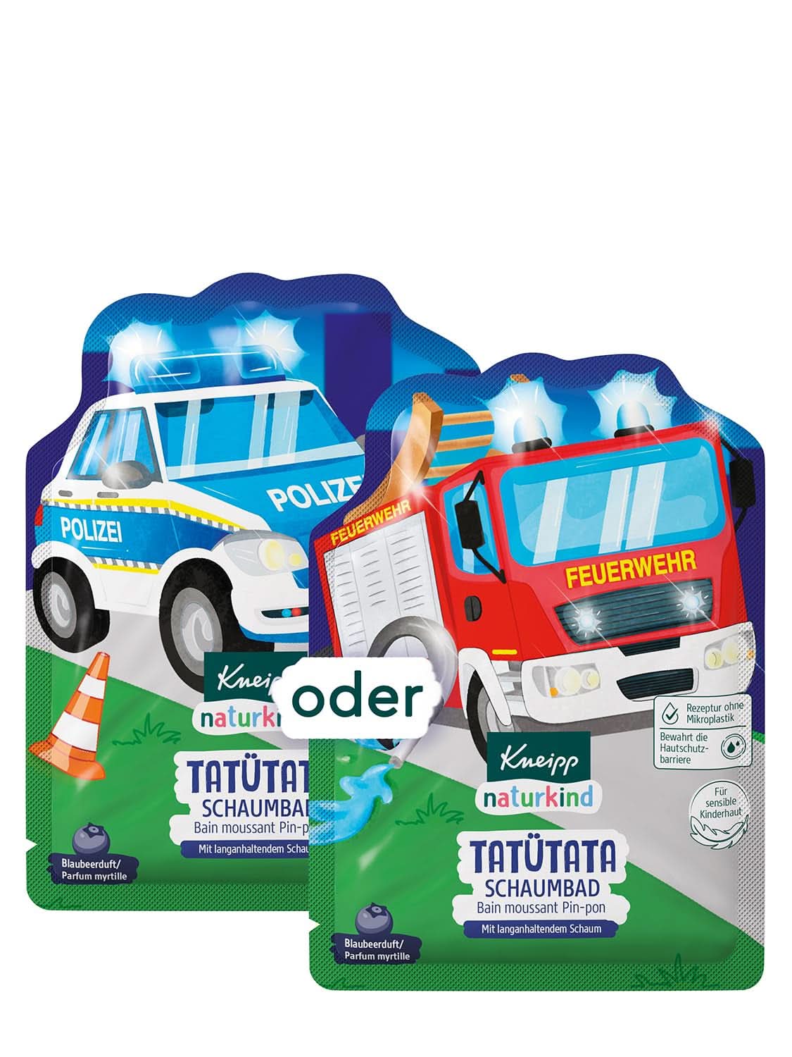 Kneipp Naturkind, badetilsætning med nærende jojobaolie og naturligt blåbærekstrakt, frugtagtig blåbærsmag, blåt vand, 40 ml Bruser og bad Naty Shop Blueberry