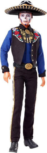 Ken Barbie 2022 Día De Muertos dukke med skjorte, vest og sombrero, Calavera ansigtsmaling, gave til samlere