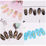4 æsker Nagel Art Strass, 3D Nagel Art Decorations, Mix Größe Nagel Perlen Glitter Strass Guld Metall Hohlniet Nagelkunst Stern Mond Sonne Nagel Zubehör Für DIY Nageldesign