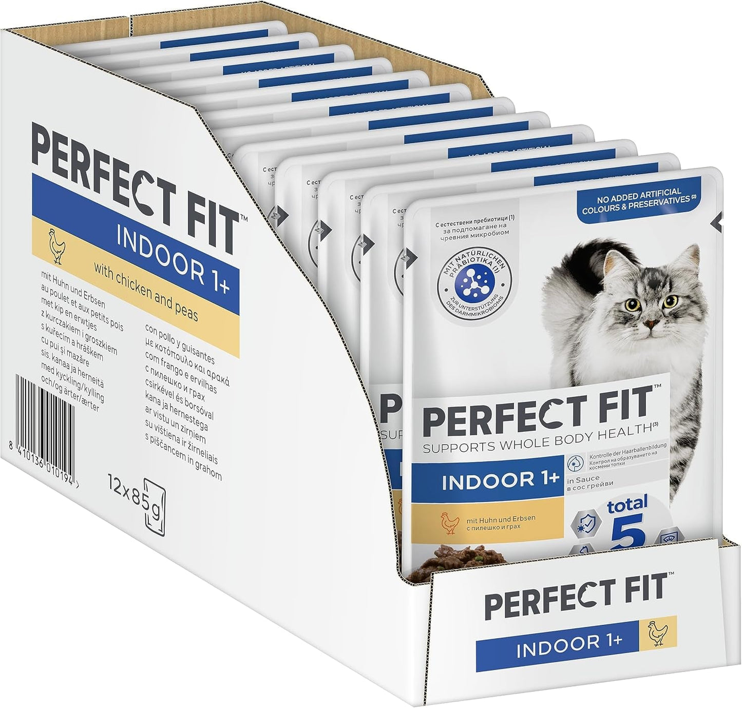 PERFECT FIT™ poser til katte, indendørs, med kylling, 12 x 85 g