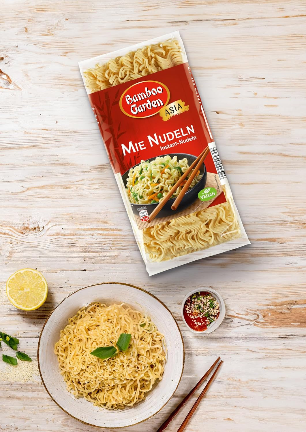 Bambushave - Mie Nudler | Instant nudler til asiatisk køkken | Ideel til wok-retter eller supper Veganere | 250 g pose