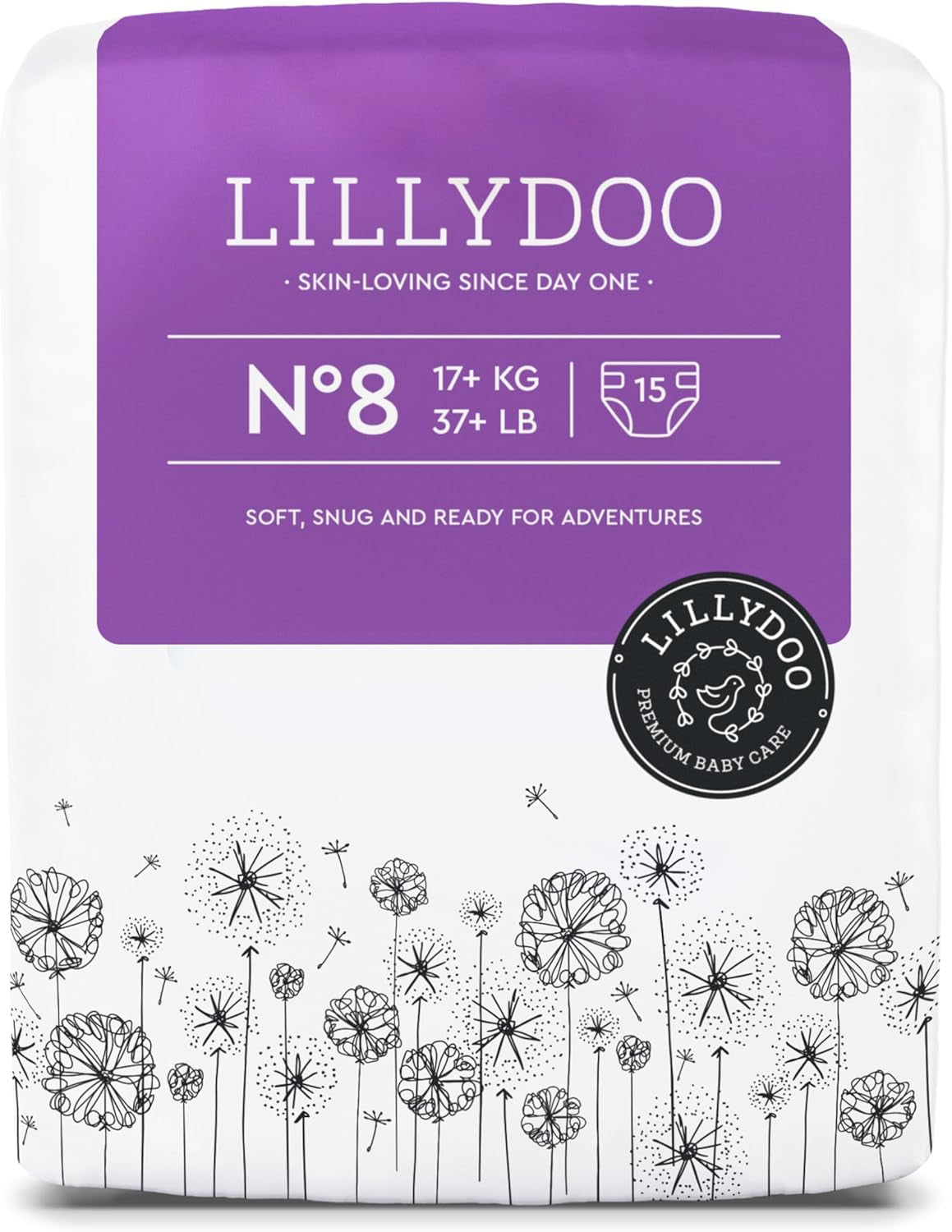 LILLYDOO Babybleer Hudvenlig - Størrelse 3 (6-10 kg), 29 stykker, pålidelig lækagebeskyttelse, blød, parfumefri og lotionfri til følsom hud, dermatologisk testet
