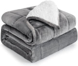 Bomuldsblå vægtet tæppe 6,8 kg Queen Size flannel Shaggy Sherpa vægtet tæppe til voksne Komfortable vægtede tæpper til at berolige og slappe af tunge dyner 152,4 X 203,2 Naty Shop dyner & dyner Hvid/grå 60 X 80 15 Lb