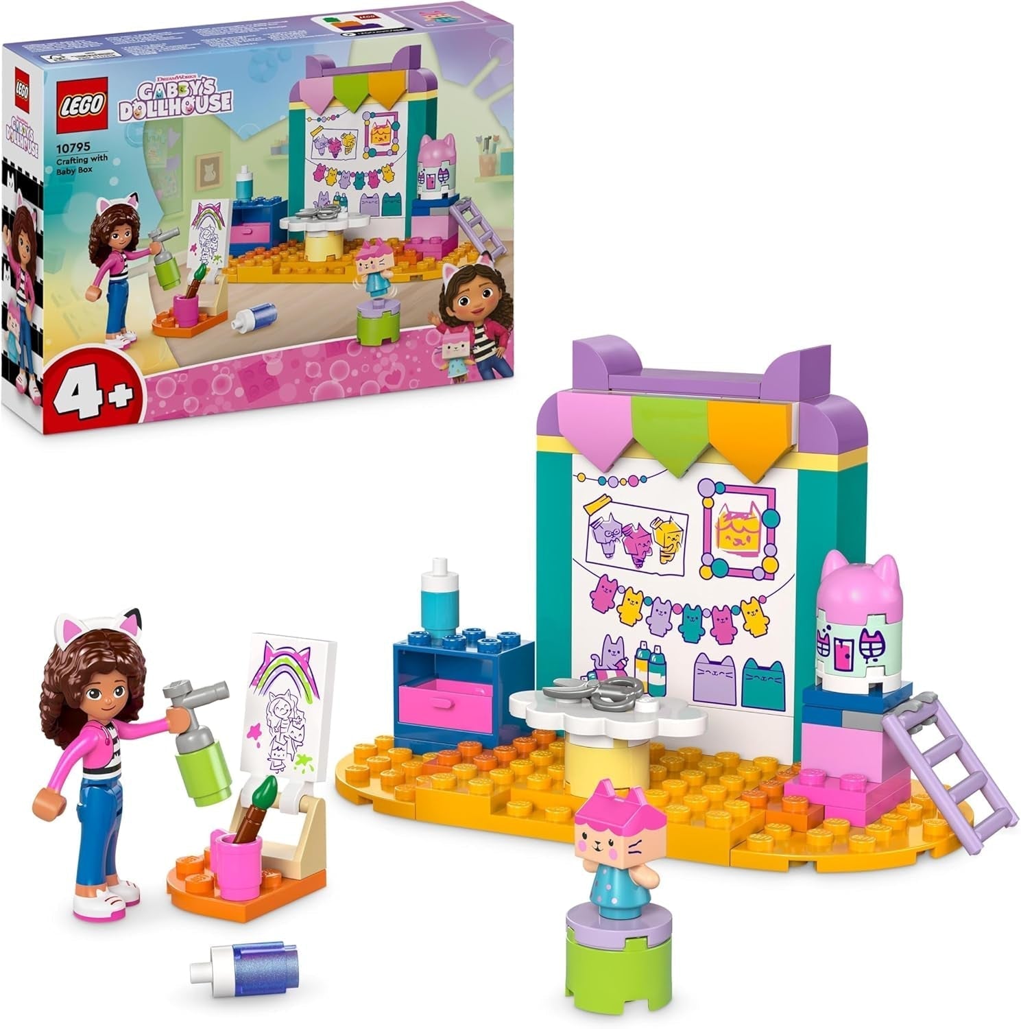 LEGO 4+ Gabbys dukkehus Håndværkssjov med babyæske, rollelegesæt, kreative kunst- og håndværkssæt til piger og drenge 4 år gammel, Model Legetøjshus 10795 Byggesæt Besuche den LEGO-Store Standardtitel