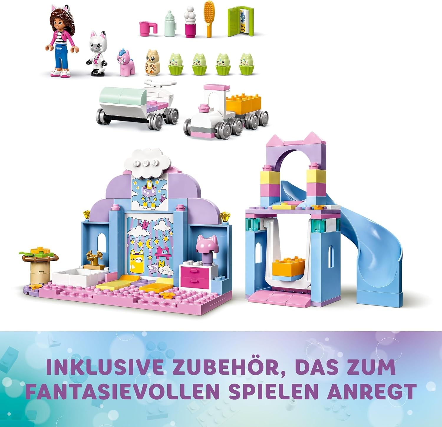 LEGO 4+ Gabby's Dukkehus Gabby's Little Kitty-ører Lad som om Leg Dyresæt Børnelegetøj med rutsjebane og figurer Gave til piger og drenge Kreativt legetøj 10796 Byggesæt Beuche den LEGO-Store